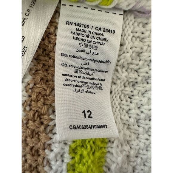 Habitual Girl Crochet Knit Striped Tank Top Size 12 Multicolor - Picture 4 of 5